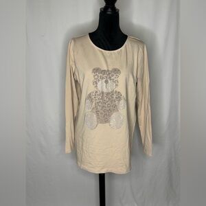 Bodyflirt Cozy Cream Long Sleeve Top with Bear Design